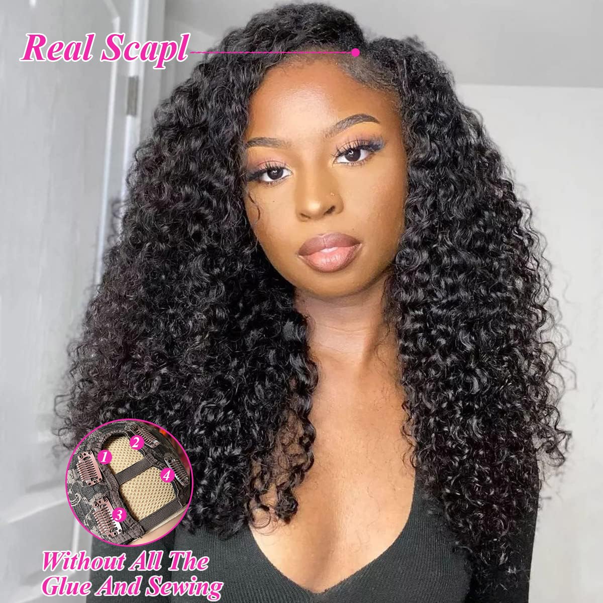 U/V Part Glueless Wig No Leave Out Quick & Easy Affordable Human Hair Wigs Flash Sale