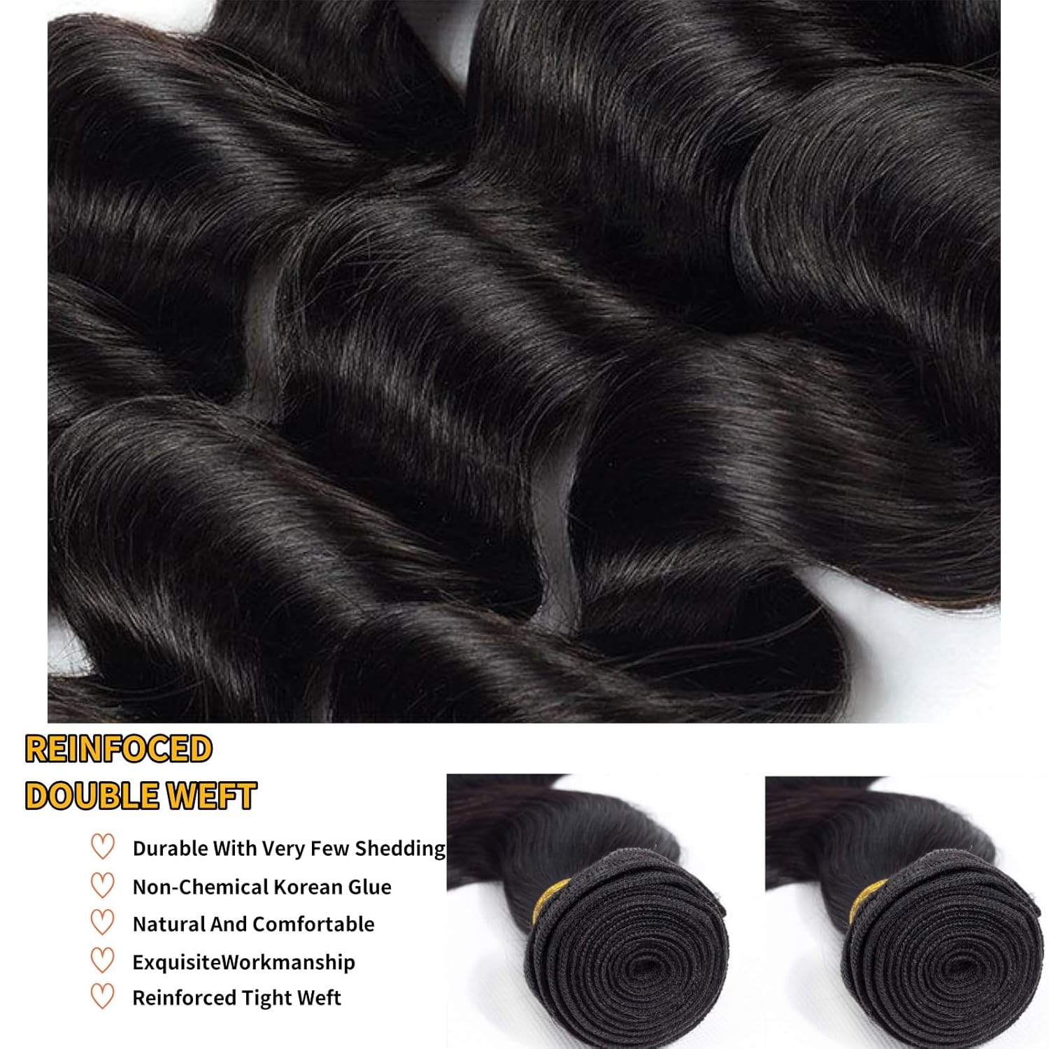 Body Wave Hair 3 Bundles 100% Human Virgin Hair Natural Color- Zlike