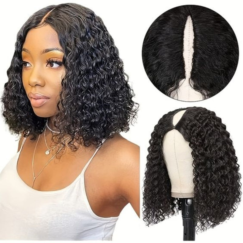 U/V Part Glueless Wig No Leave Out Quick & Easy Affordable Human Hair Wigs Flash Sale