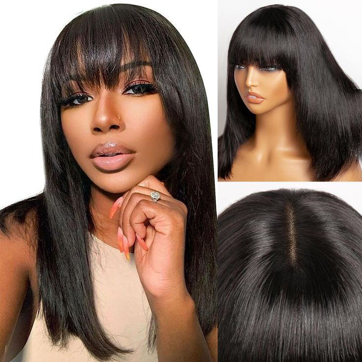 $129 = 2 Wigs | V Part Glueless Wear & Go Body Wave Wig + Glueless Wear & Go Straight Wig With Bangs