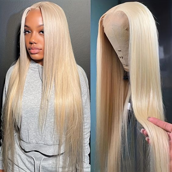 [BOGO] 613 Blonde Straight Transparent Lace Front Human Hair Wigs High Density Natural Hairline