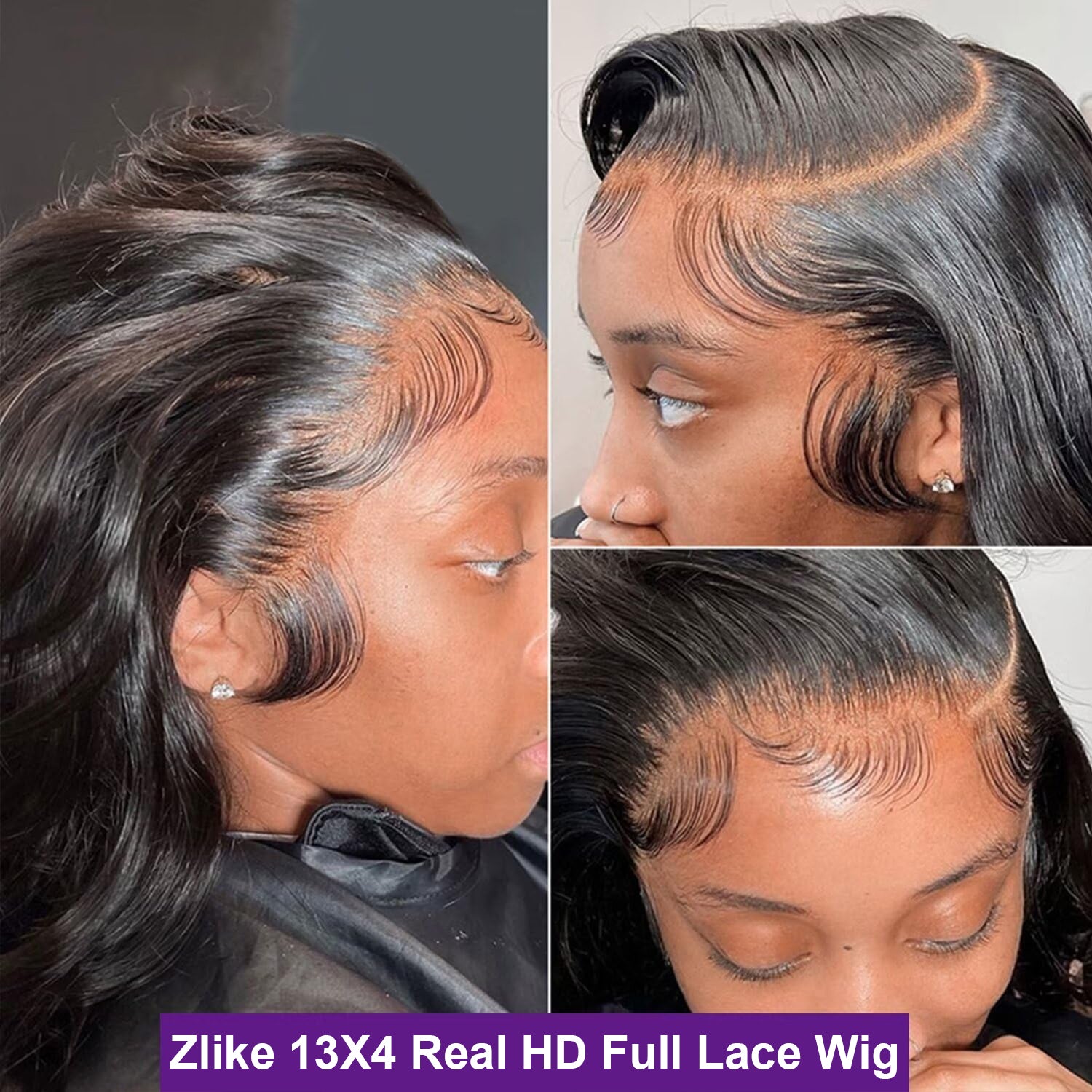 Real HD Lace Wigs Body Wave Pre Plucked 180% Density Human Hair Wigs