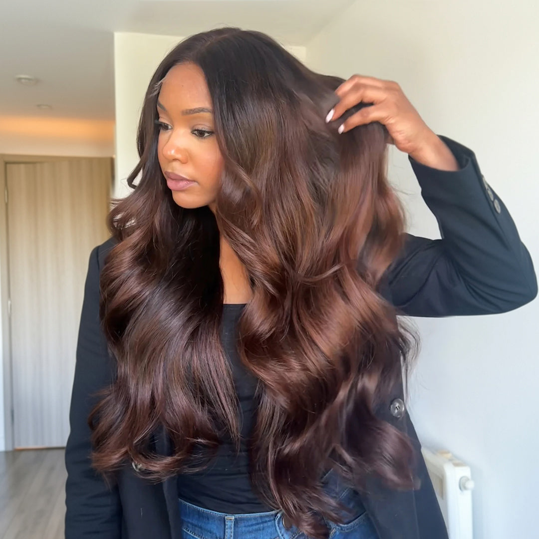 7x5 glueless lace closure wig with transparent lace and free part