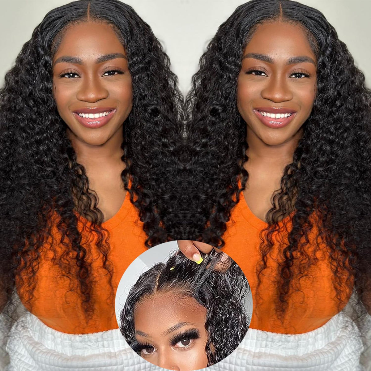 Flash Sale Wear Go Kinky Curly Glueless 100% Human Lace Closure Wigs