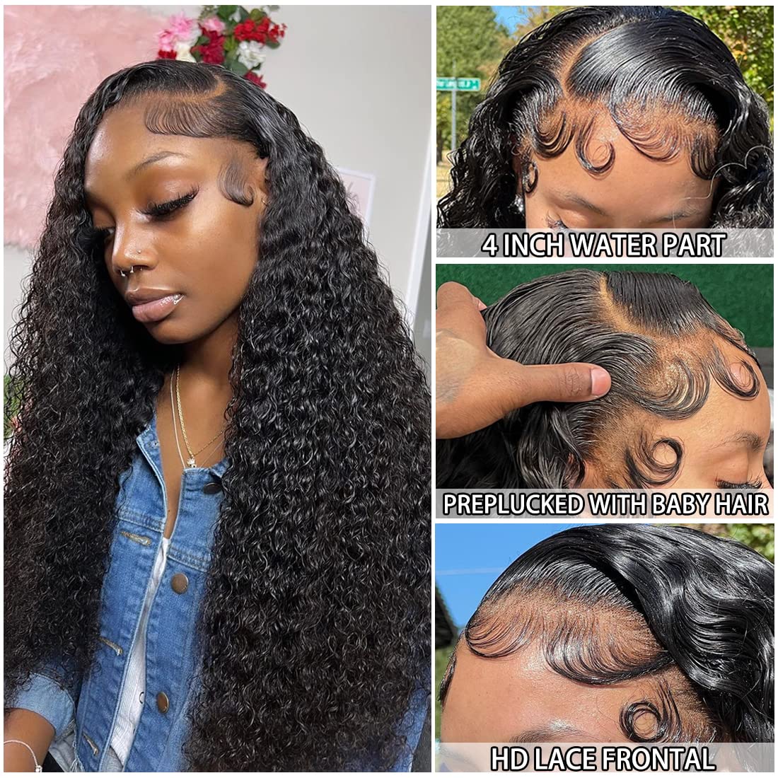 $189=2 Wigs | 13X4 Water Wave Lace Front Wig 100% Human Hair Wigs Natural Hairline Flash Sale