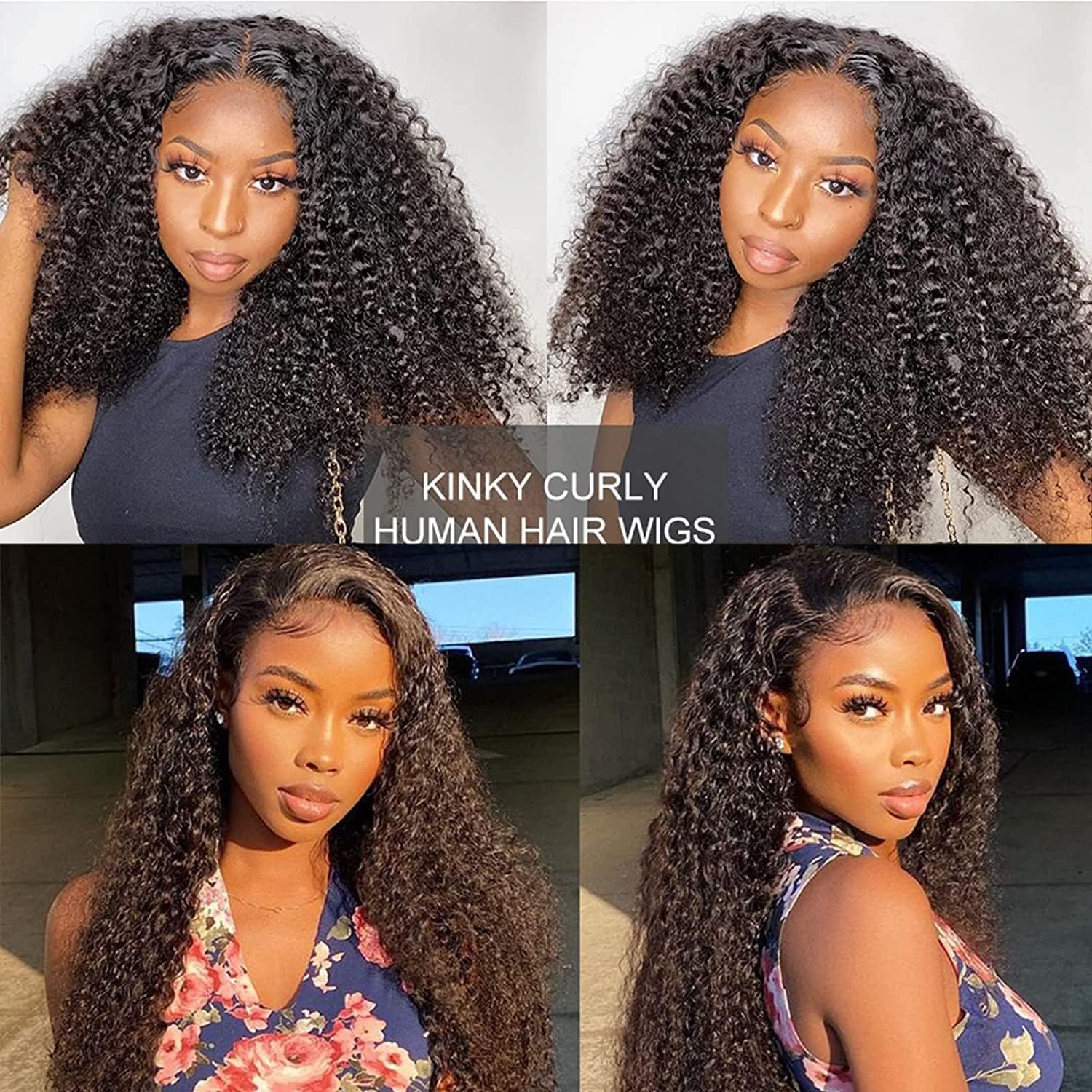 Pre Bleached Kinky Curly Transparent Lace Closure Wig Glueless 100% Human Hair Wigs High Density