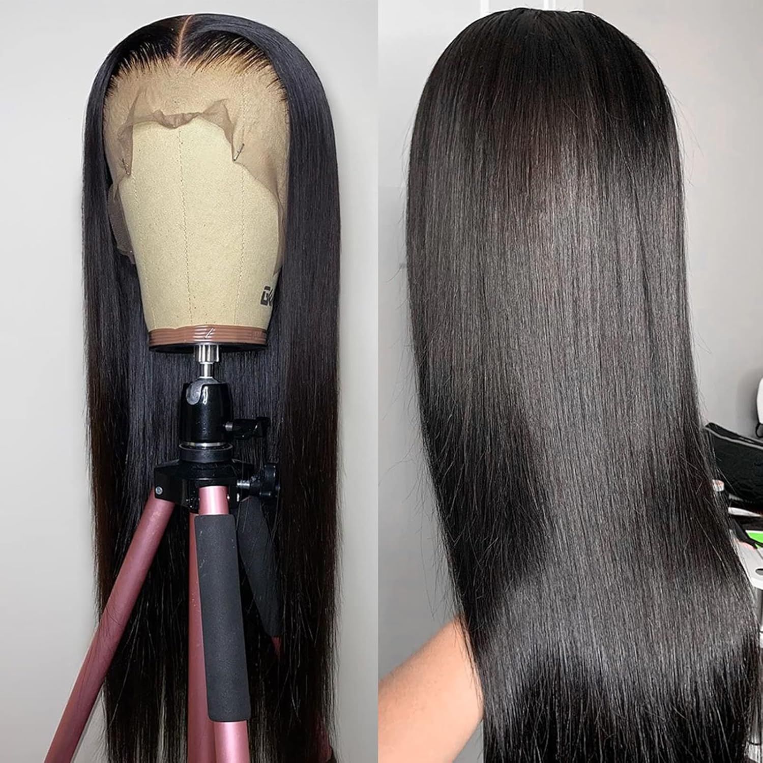 Zlike Long Straight Undetectable Transparent Lace Front Human Hair Wigs Natural Hairline