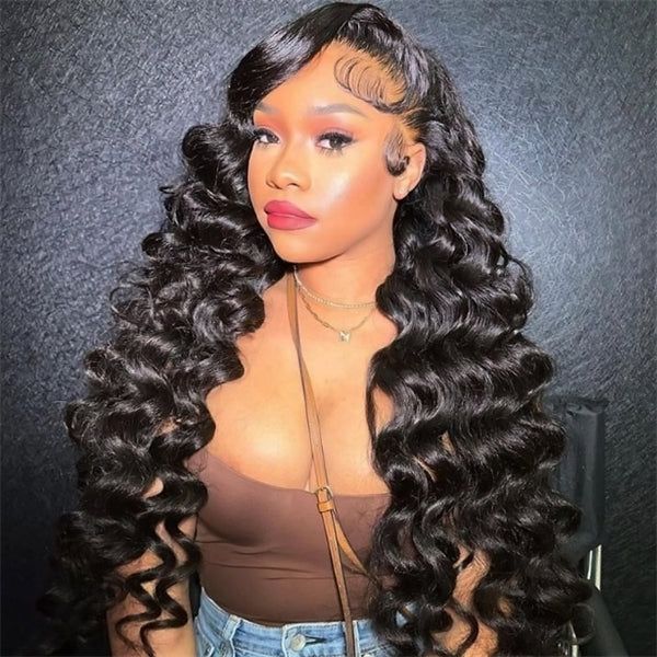 Natural Hairline Loose Deep Wave 13x4 HD Transparent Lace Fornt Virgin Human Hair Wigs-Zlike