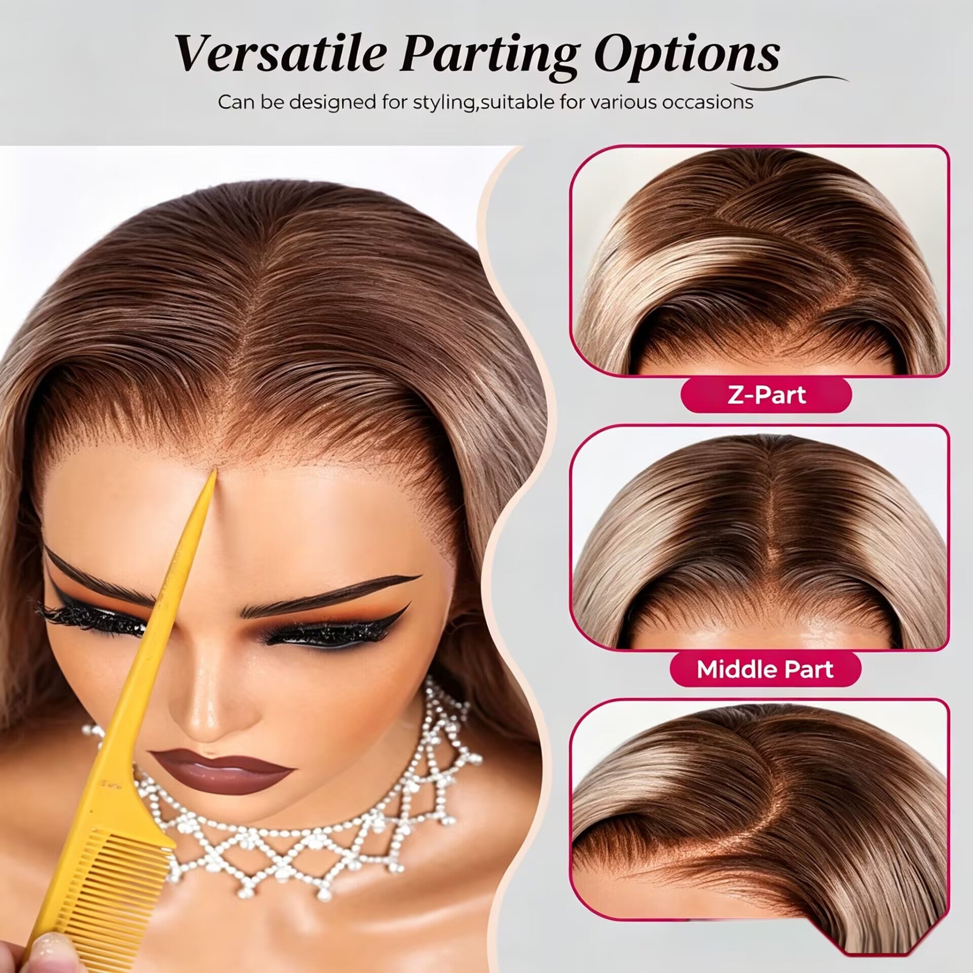 Zlike Ombre Blonde Lagos Hairline Loose Body Wave 7x5 Lace Frontal Glueless Human Hair Wig