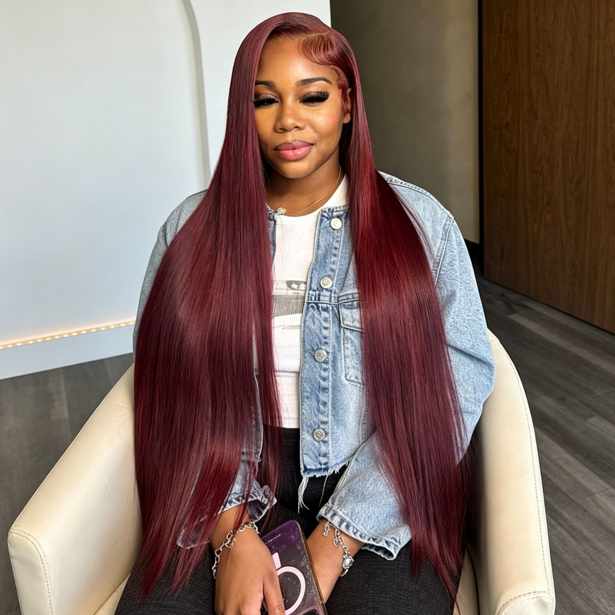 Zlike 30 32 34 36 38 40 42 inch Red Brown Blonde Highlights 13x4 Lace Front Human Hair Wigs