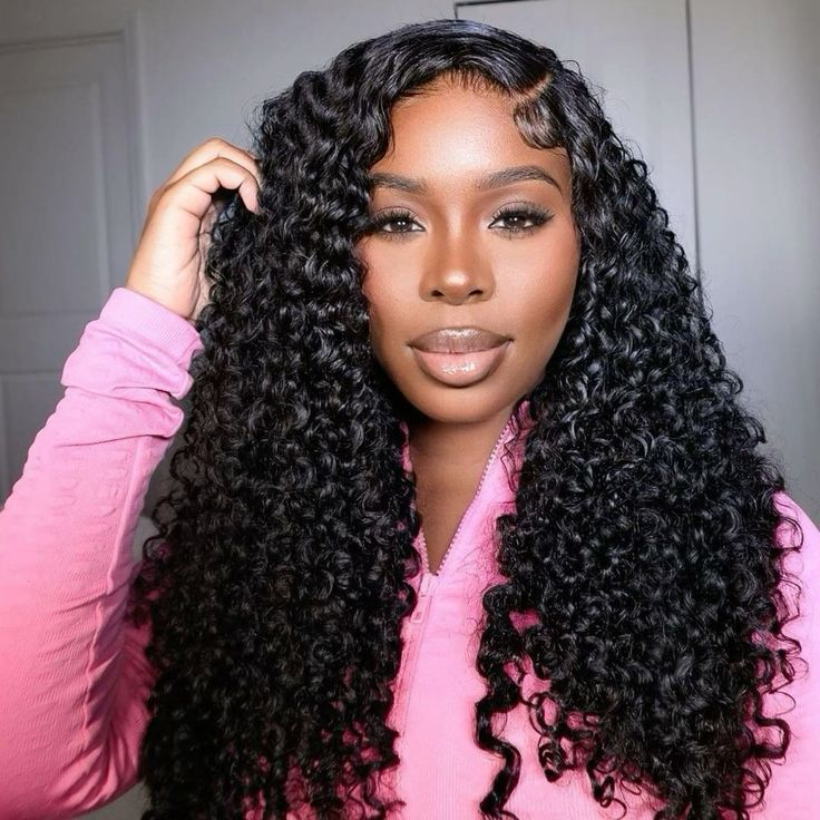 Zlike Deep Wave Transparent Lace Front Wigs 100% Human Hair Wigs Pre Plucked Hairline