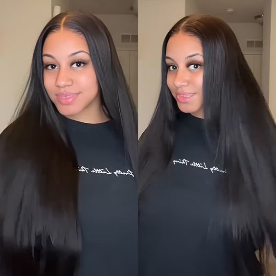 Flash Sale | Pre-Plucked Straight 9x6 Glueless Human Hair Lace Closure Wigs Bleached Knots Natural Hairline