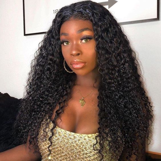 Pre Bleached Kinky Curly Transparent Lace Closure Wig Glueless 100% Human Hair Wigs High Density