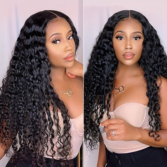 [BOGO] Pre Bleached Knots Water Wave Transparent Lace Human Hair Wigs With Baby Hair