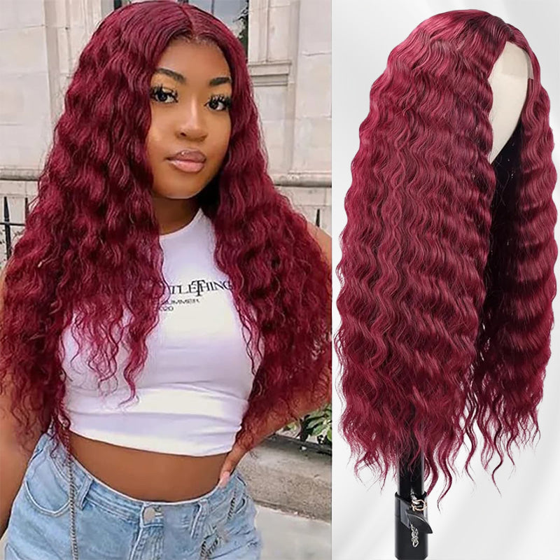 99J Burgundy Deep Wave 13x4 Lace Front Wig High Density 100% Human Hair Wigs