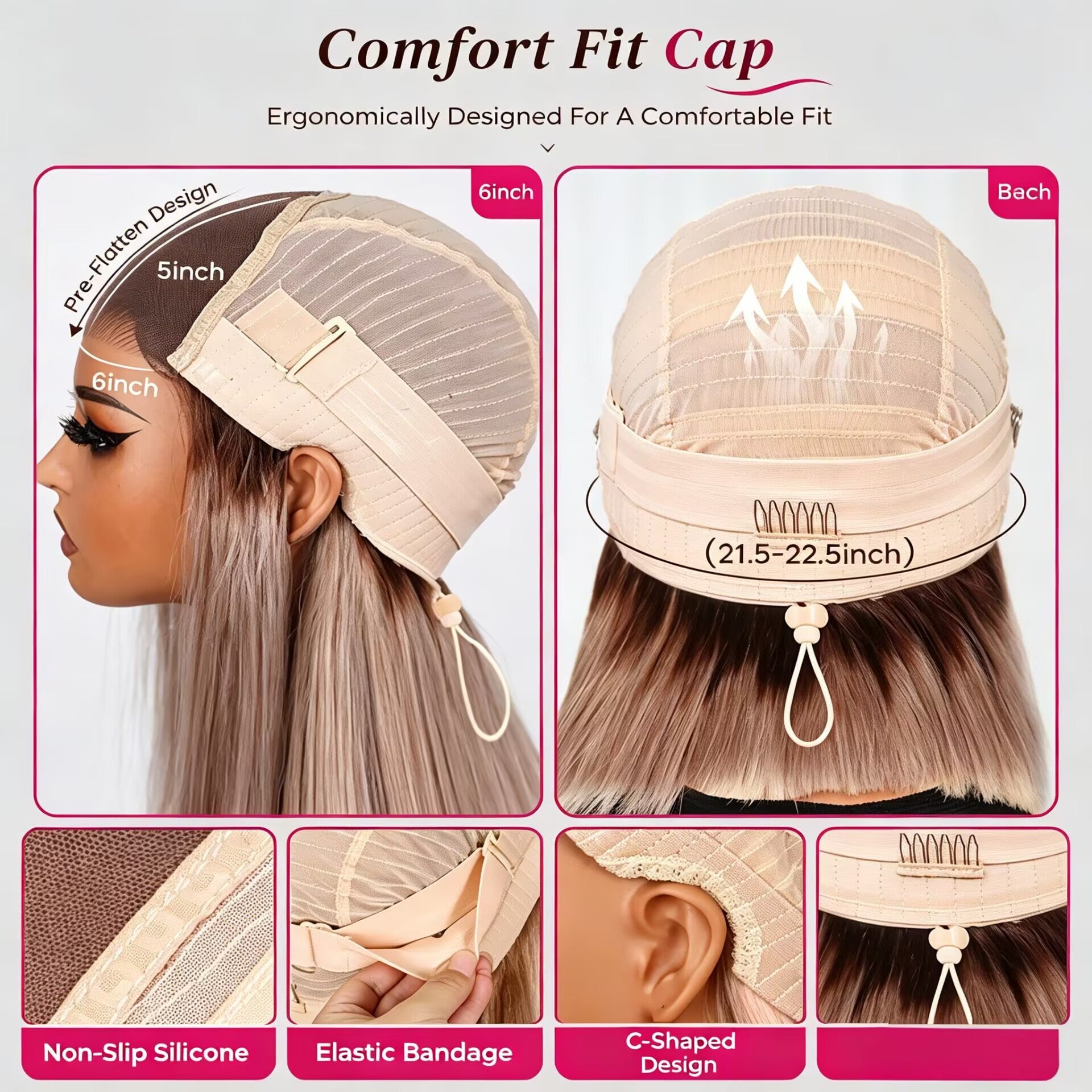 Zlike Ombre Blonde Lagos Hairline Loose Body Wave 7x5 Lace Frontal Glueless Human Hair Wig