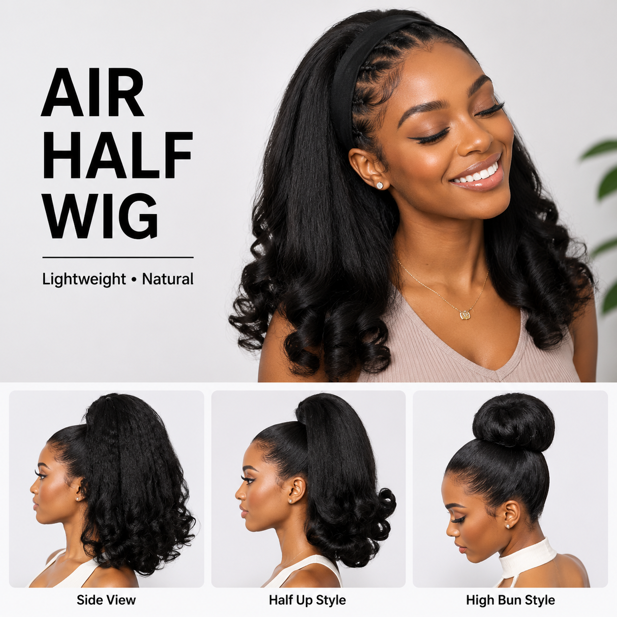 Zlike Burmese Curly Finger Coil Ponytail 100% Human Hair Extension with Invisible Drawstring Band