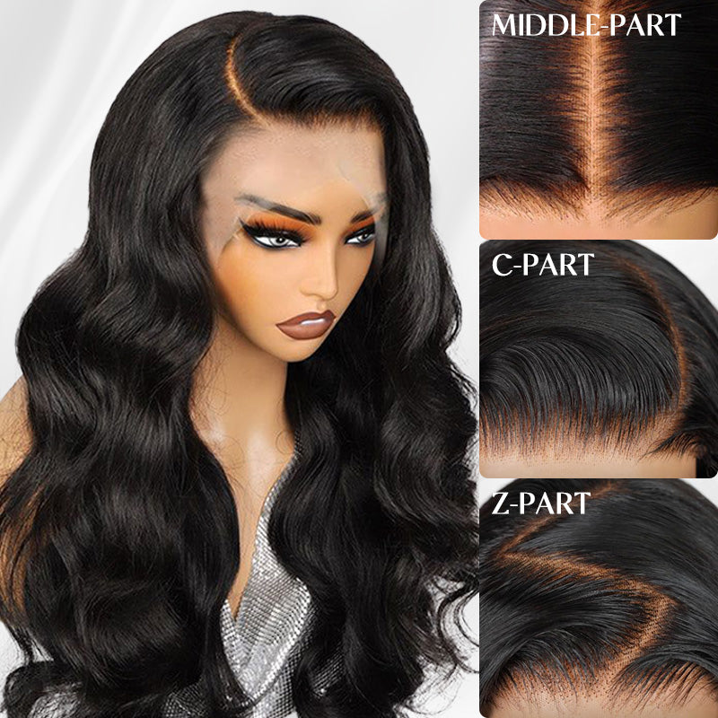 Body Wave 13x4 Transparent Lace Front Wig Pre Plucked Virgin Human Hair Wigs