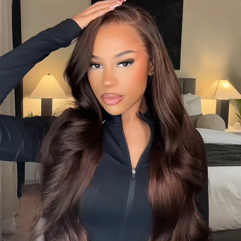 Clearance Sale | Body Wave #4 Chocolate Brown Color Wigs 13x6 Transparent Lace Front Wigs 100% Virgin Human Hair