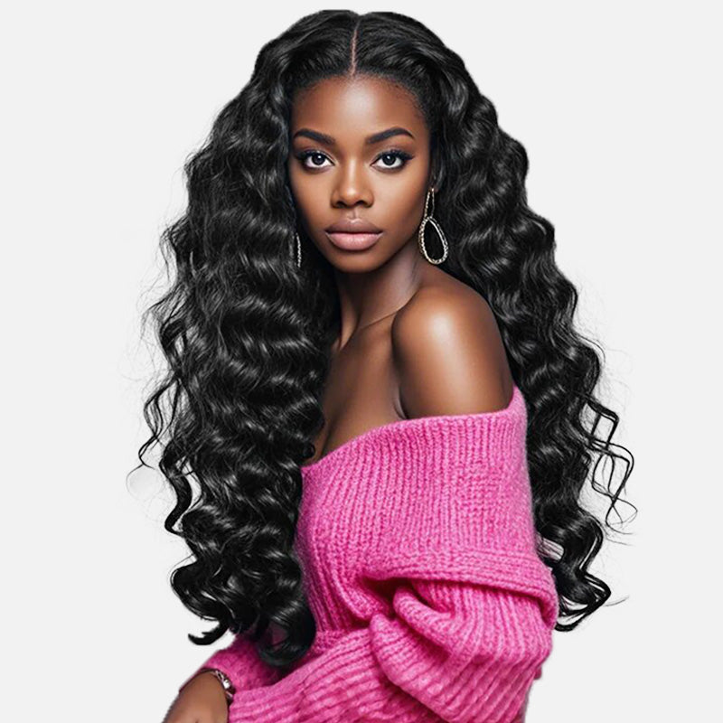 Loose Wave Wigs 300% Density Virgin Human Hair Bleach Konts Transparent Lace Front Wigs Pre Plucked Hairline