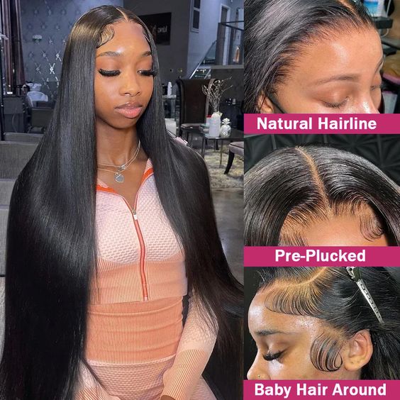 [BOGO] 9x6 Pre Cut Glueless Straight Lace Closure Wig Pre Bleached Human Hair Wigs