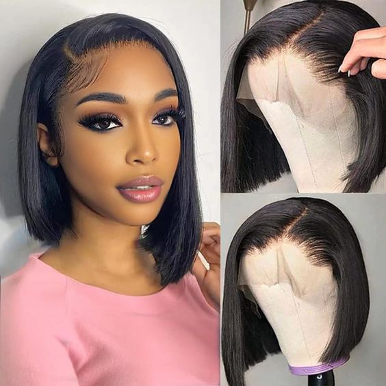 $129 = 2 Wigs | 10Inch Bob 13x4 Lace Front Straight Wig + 10Inch Bob Glueless 5x5 Lace Closure Straight Highlight Wig