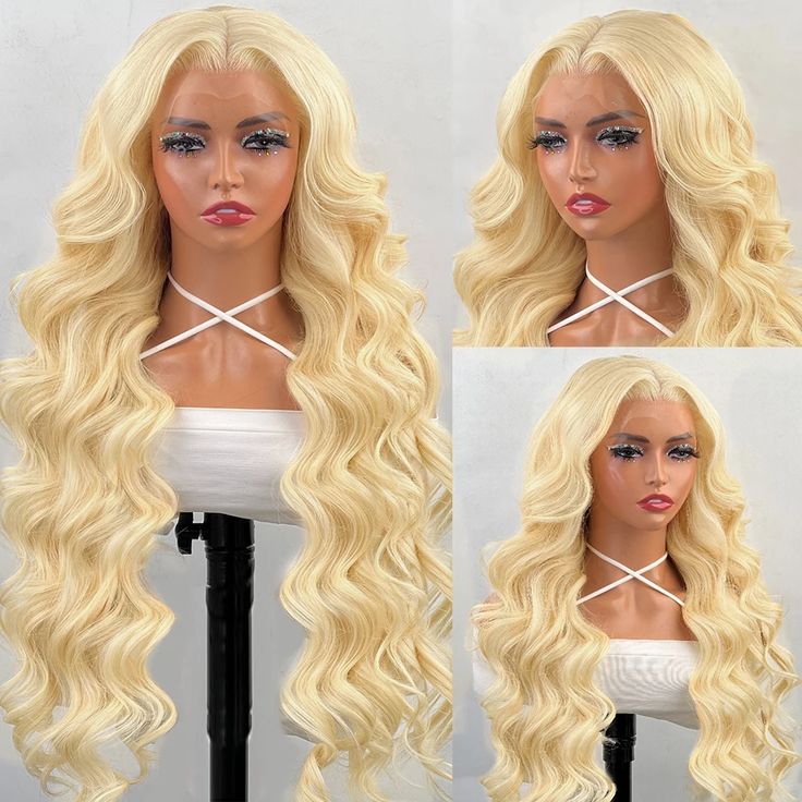 Pre Plucked Body Wave Transparent Lace Front Wig 613 Blonde Human Hair Wigs Natural Hairline