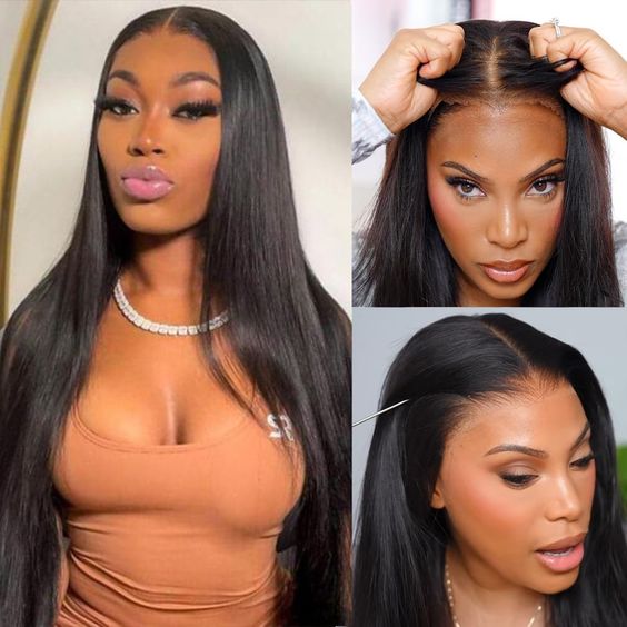 Flash Sale | Pre-Plucked Straight 9x6 Glueless Human Hair Lace Closure Wigs Bleached Knots Natural Hairline