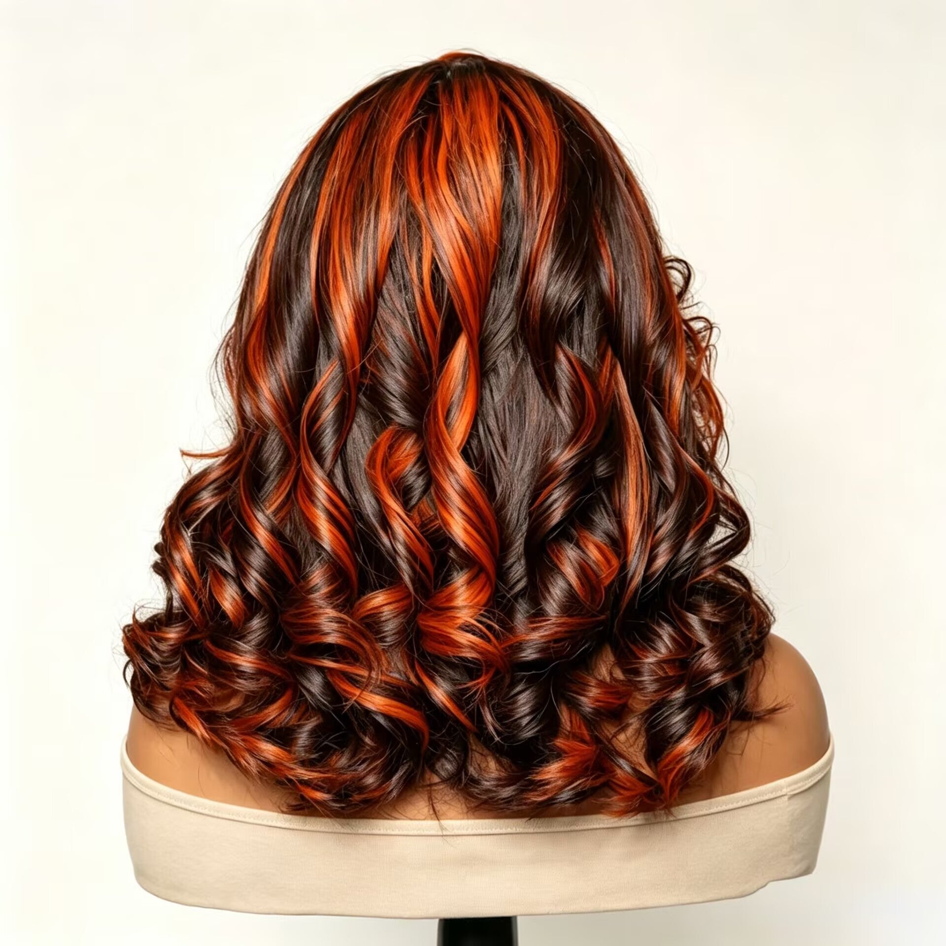 Zlike Ginger Highlight Brown Bob Wig Layer Cut Pre-Styled Body Wave Short Human Hair Wig Transparent Lace Glueless Wig