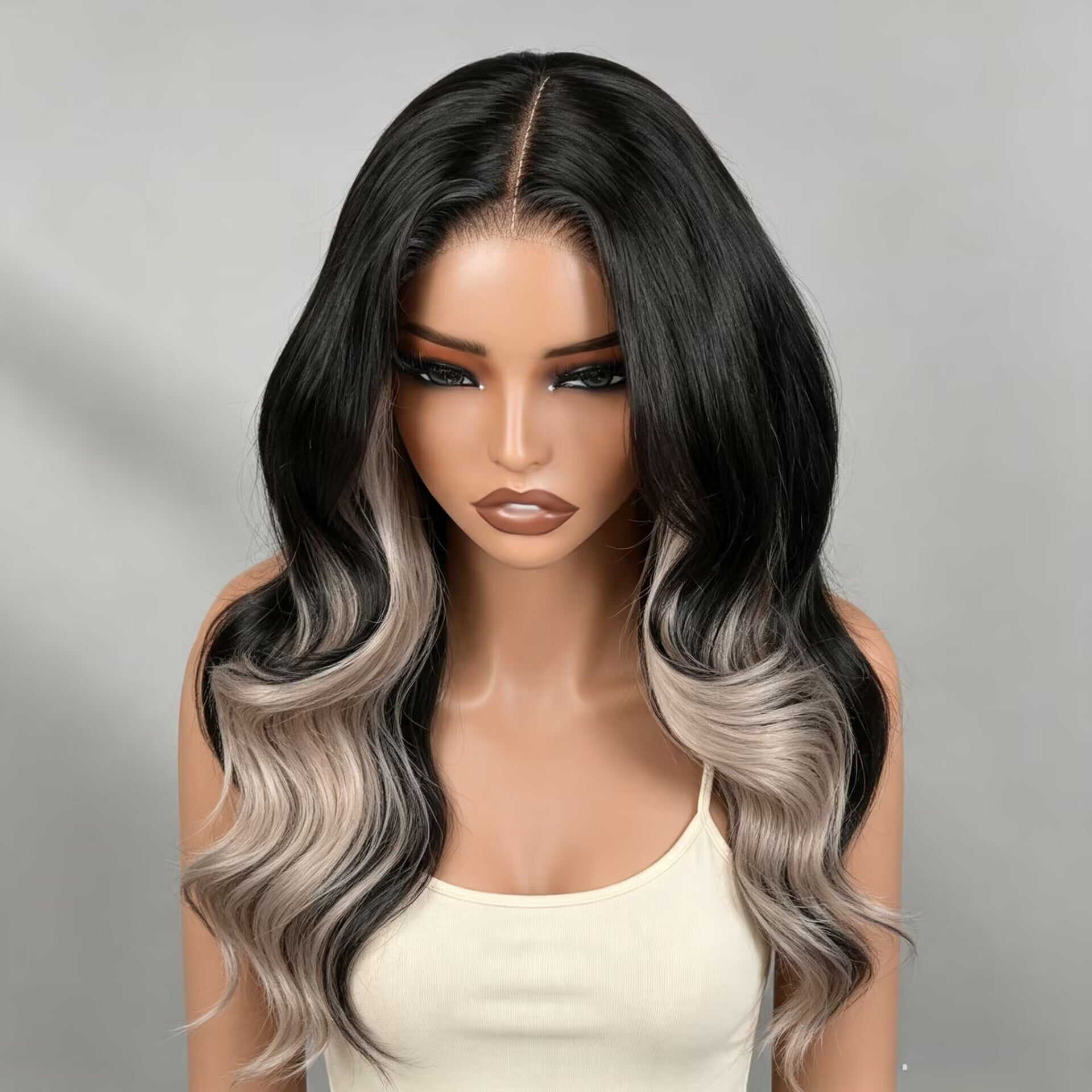 Zlike Ash Blonde Highlight Body Wave Human Hair Wig HD Lace Layered High Density Glueless Wig