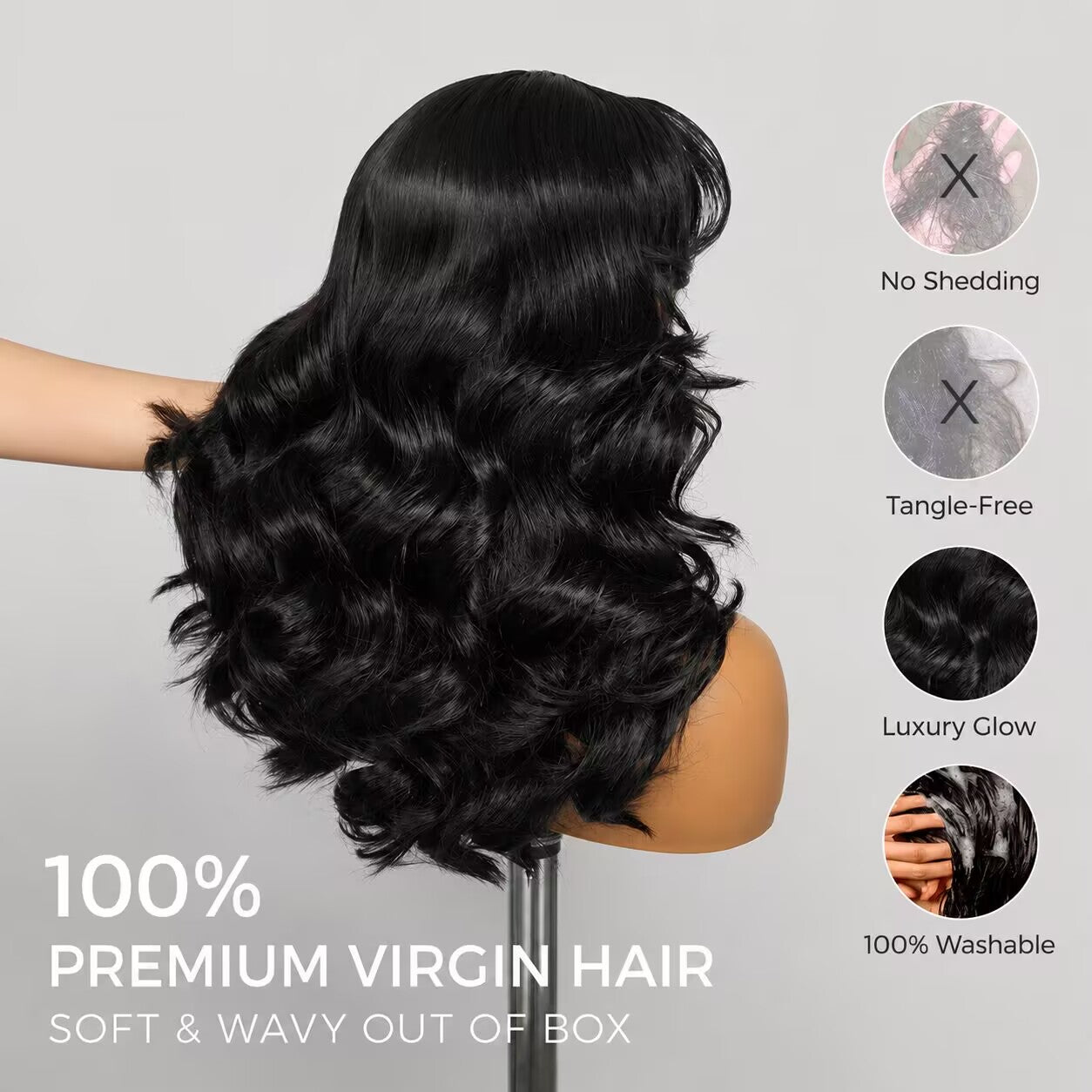 zlike M Hairline Body Wave Layered Cut 7x5 Glueless Drawstring Lace Wig Ready To Wear