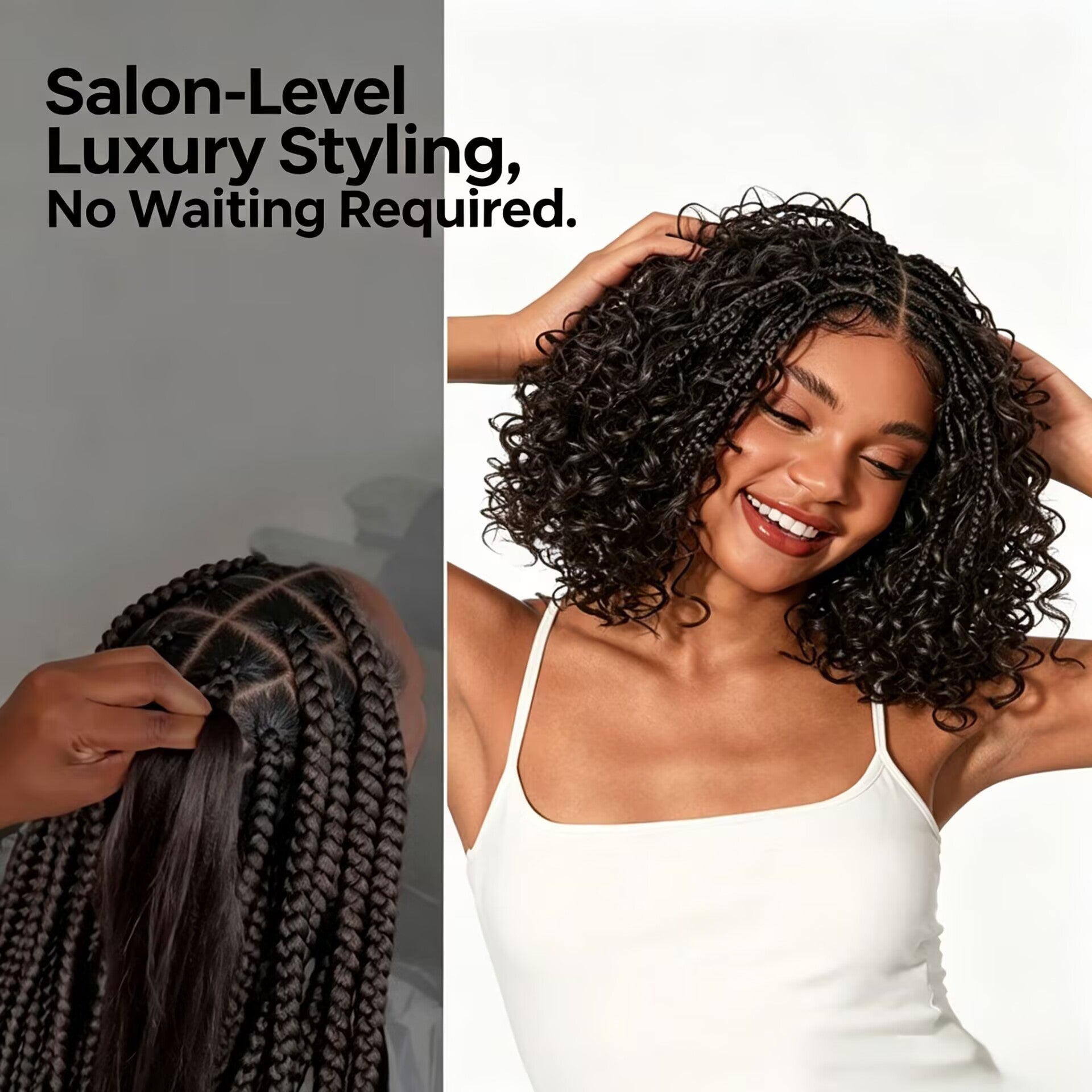 Zlike Boho Braids Water Wave Wig 13x6 HD Pre-Cut Lace Front Glueless Human Hair Wig