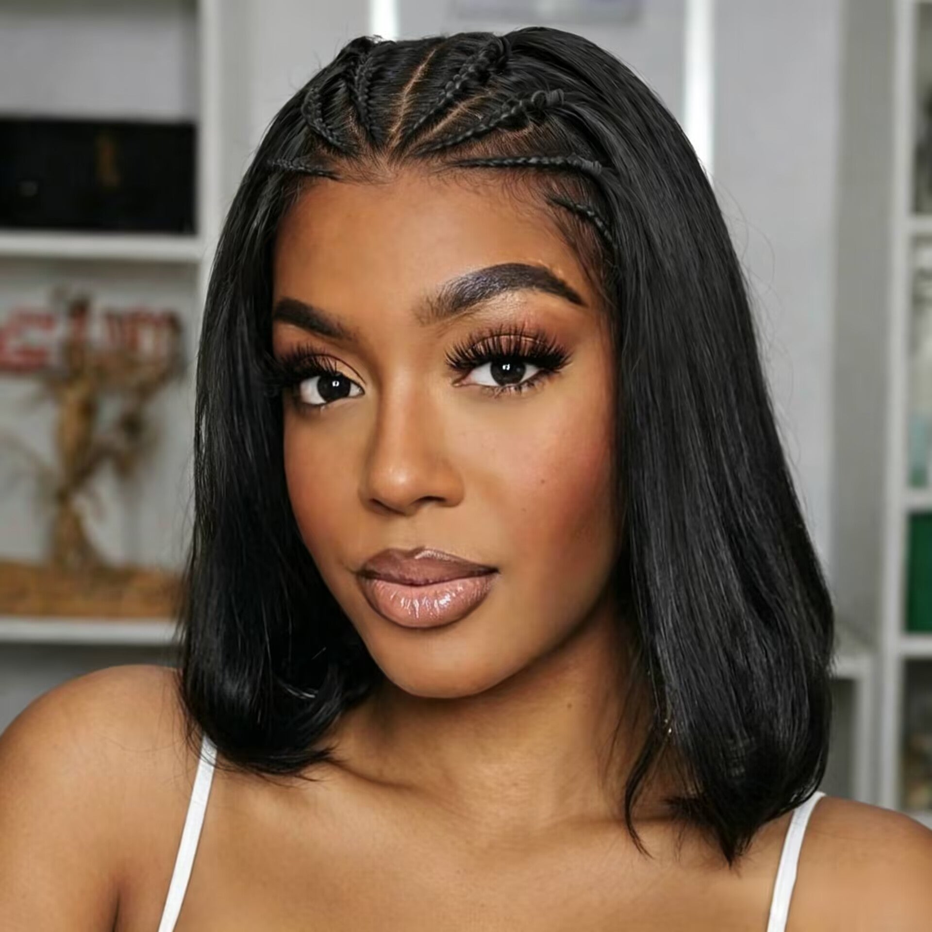 Zlike Glueless 7x5 Pre-Cut Lace Bohemian Braided Natural Black Straight Bob Wig Beginner Friendly Human Hair Wig
