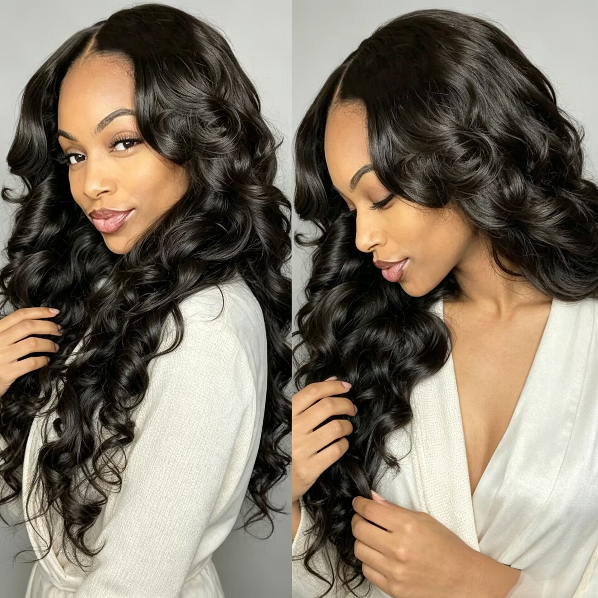 Zlike 7x5 Glueless Bouncy Curl Wig With Drawstring Cap Natural Black 100% Human Hair Lace Front Wig