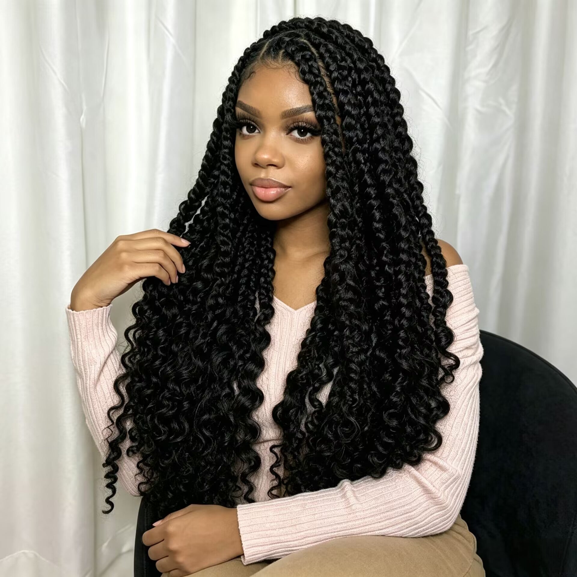 Zlike Pre-Braided Two Strand Twist Glueless 360 Lace Frontal Human Hair Wig With Invisible Drawstring
