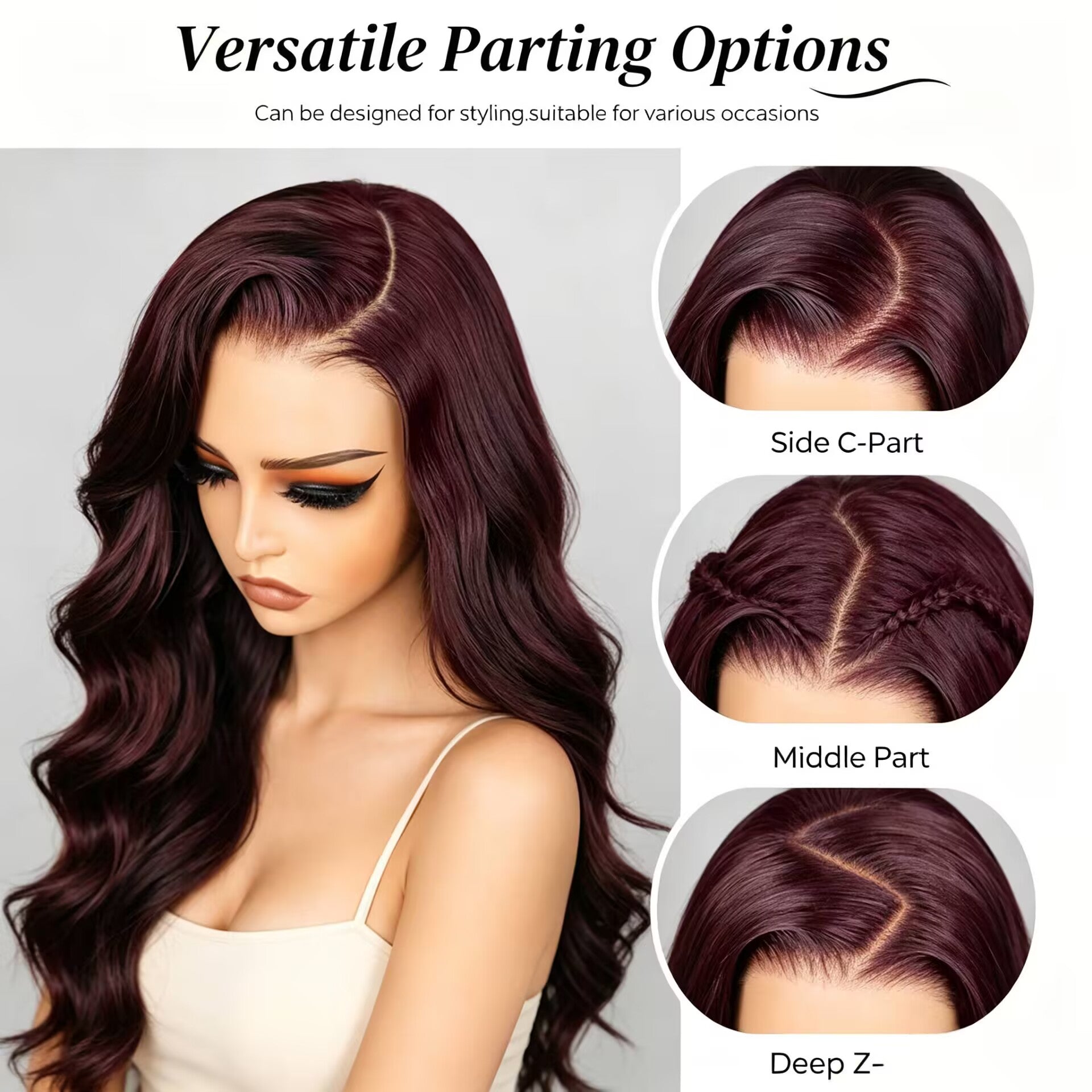 Zlike Glueless Dark Plum Bob Wig 7x5 HD Lace Front Invisible Knots Pre-Cut Lace Beginner Friendly Human Hair Wig