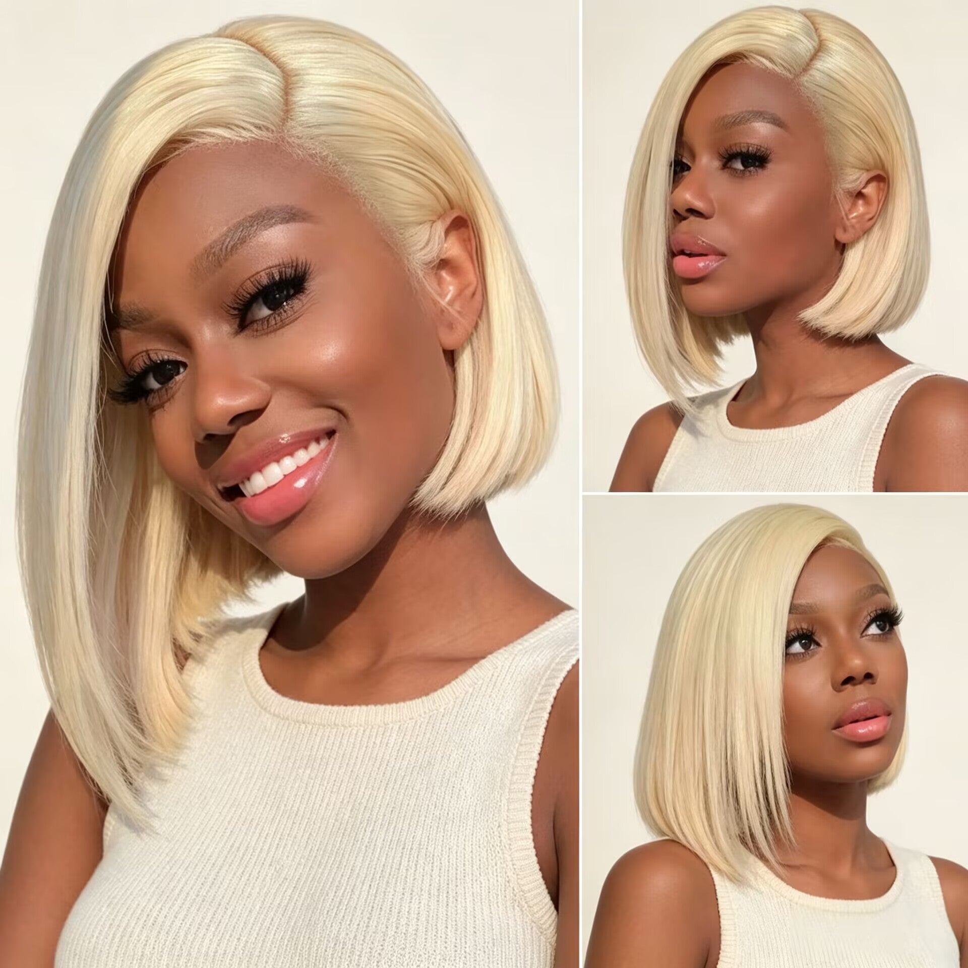 Zlike 6x5 Lace Frontal 613 Blonde Straight Wig & 13x4 Invisible Knots Realistic Hairline Layered Cut Human Hair Wig