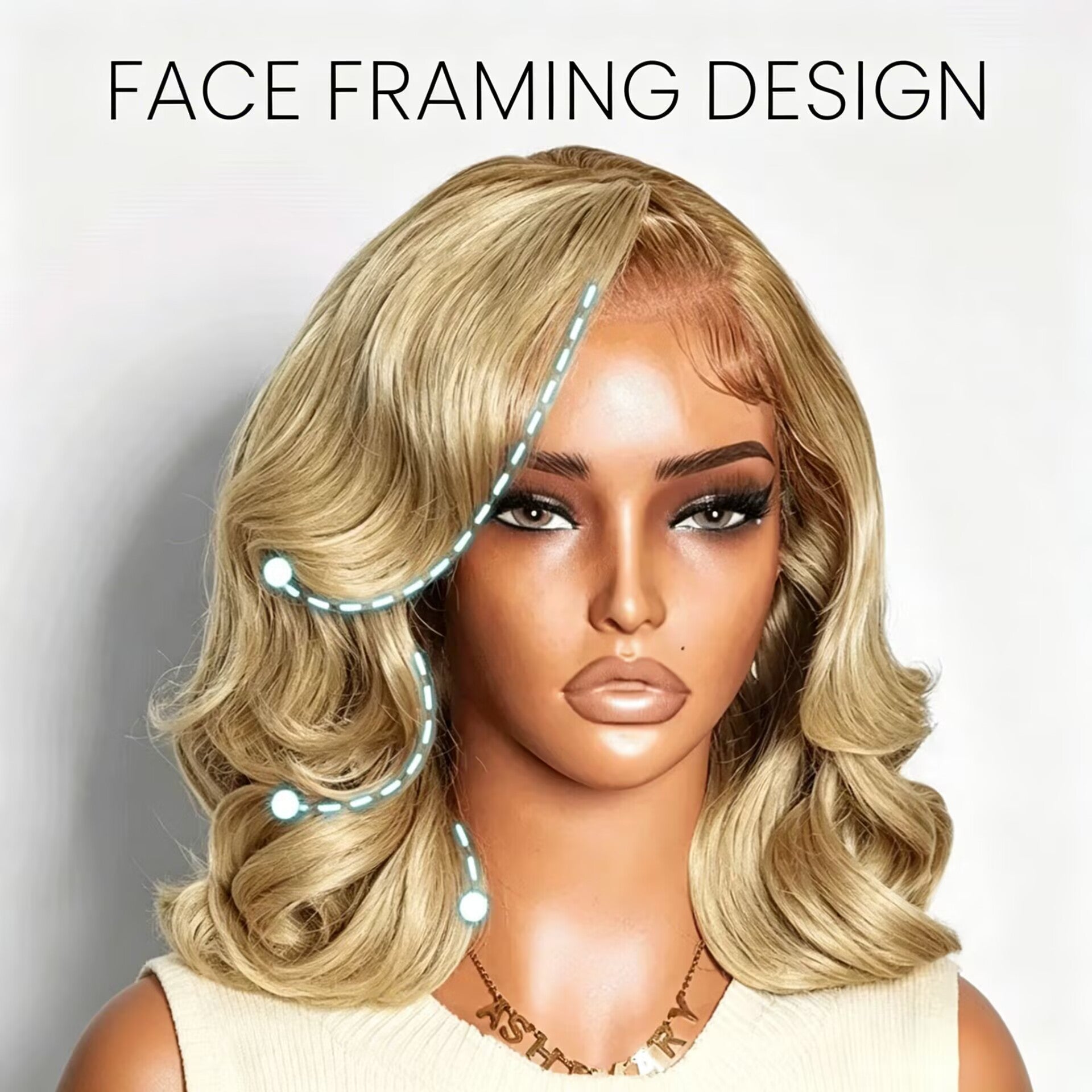 Zlike Honey Blonde Short Bob Body Wave Human Hair Wig Glueless Pre-Styled Salon Finish Ready To Wear Wig
