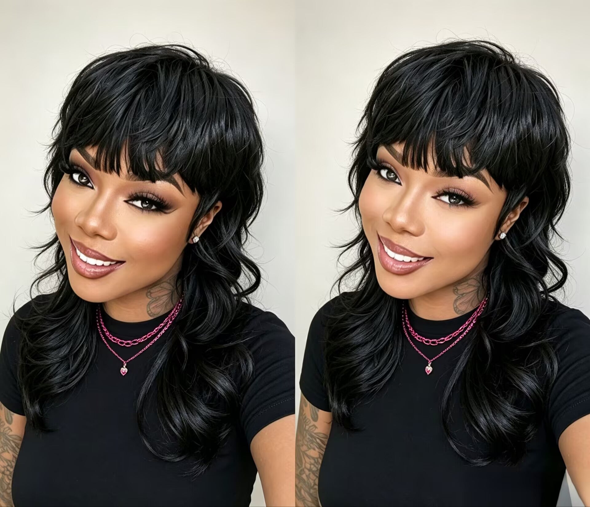 Zlike Pixie Cut Mullet Wig with Wavy Layers 100% Human Hair Short Fluffy Layered Style Full Machine Made Wig