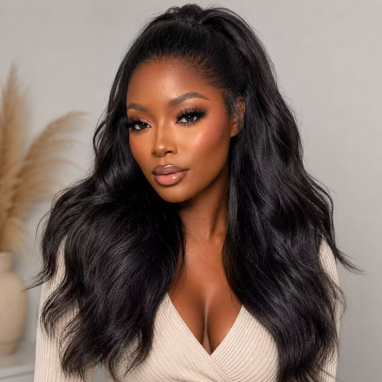 Zlike Glueless Kinky Body Wave 360 Invisi Strap Lace Wig with Newborn Hairline
