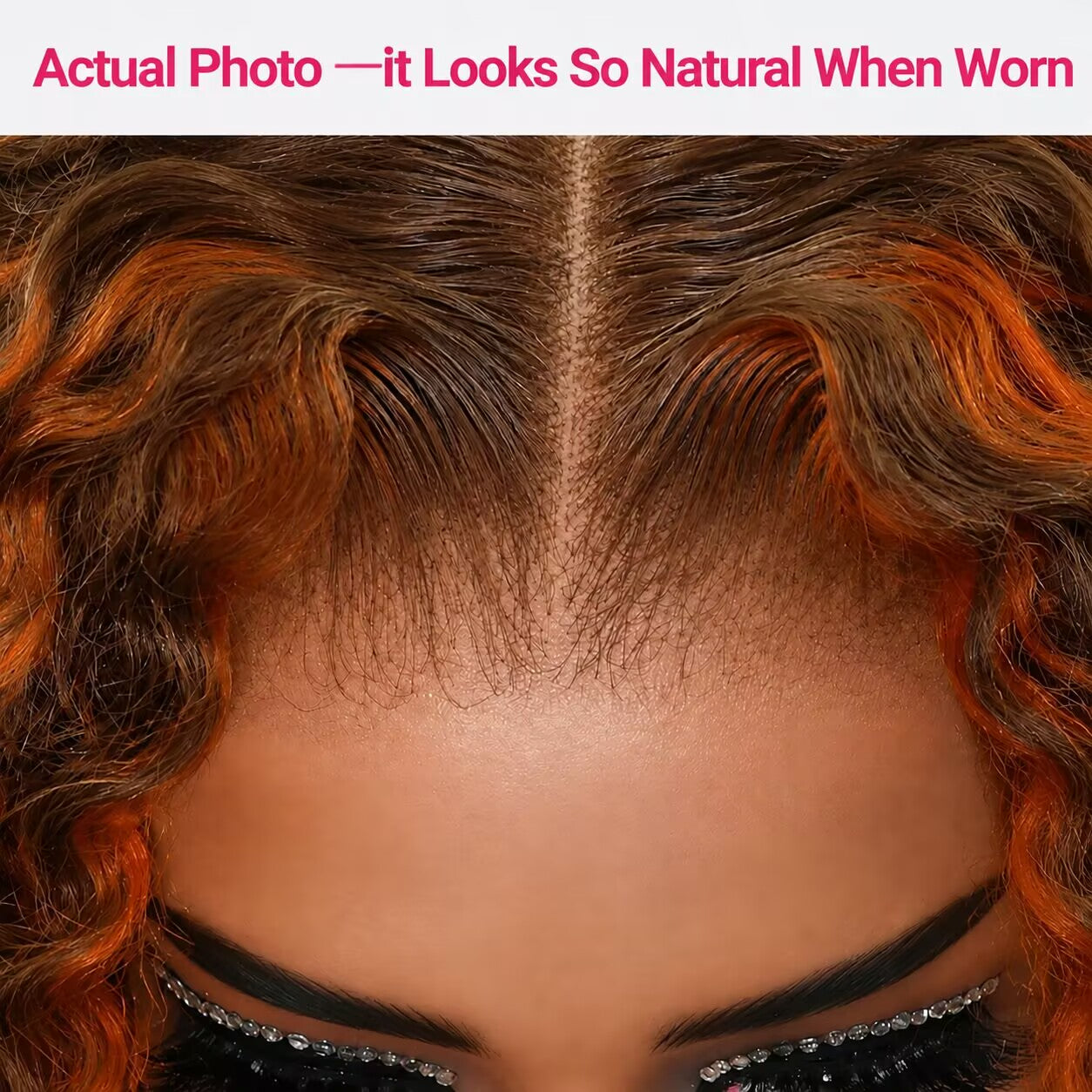 Zlike Ginger Highlight Brown Water Wave Bob Wig 7x5 Pull Go Glueless Lace Front Human Hair Wig Natural Hairline Pre-Styled