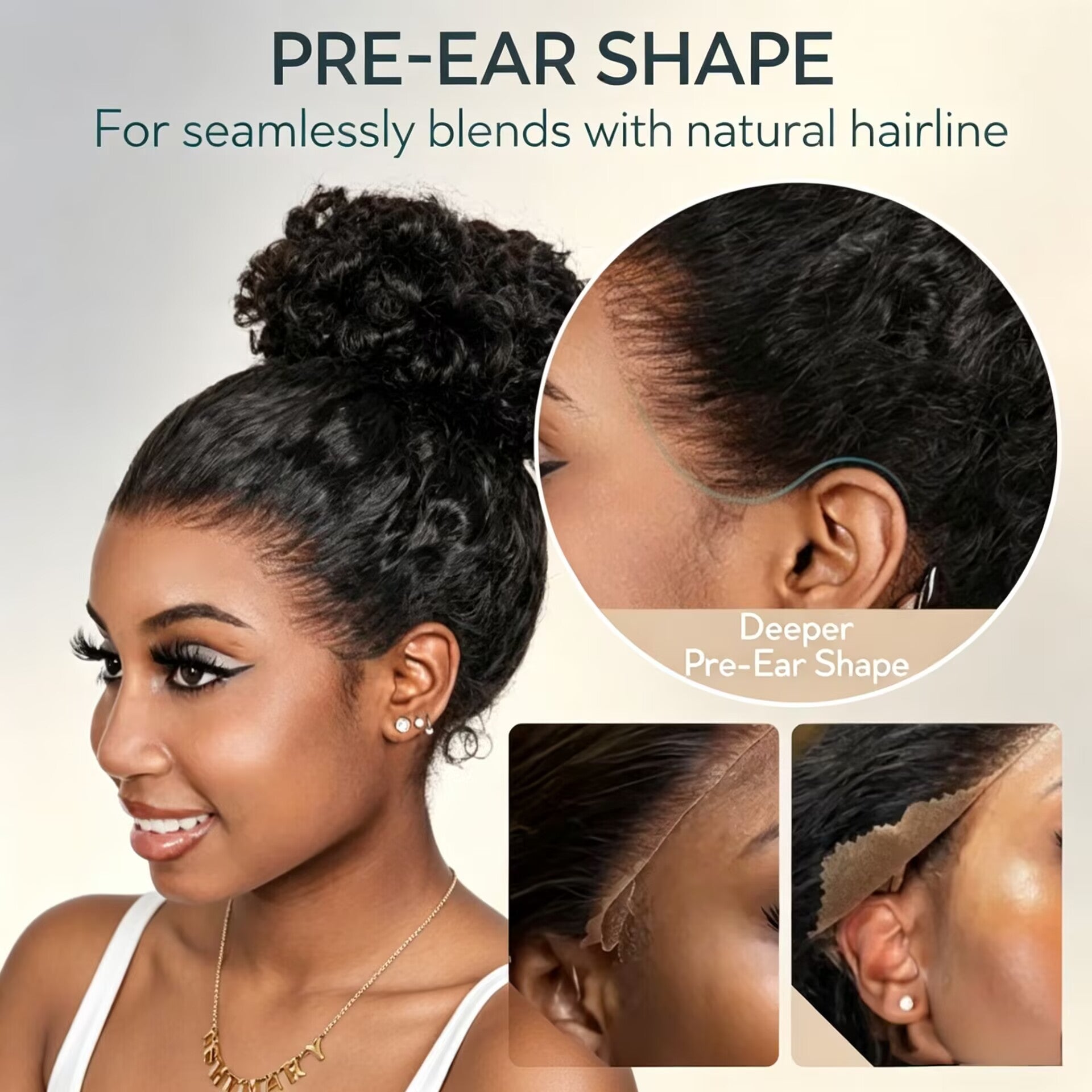 Zlike Glueless Kinky Body Wave 360 Invisi Strap Lace Wig with Newborn Hairline