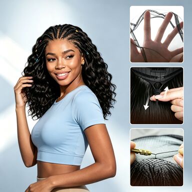 Zlike Boho Cornrow Braids Pre-Cut Lace 13x6 Lace Frontal Bohemian Curl Bob Wig human hair