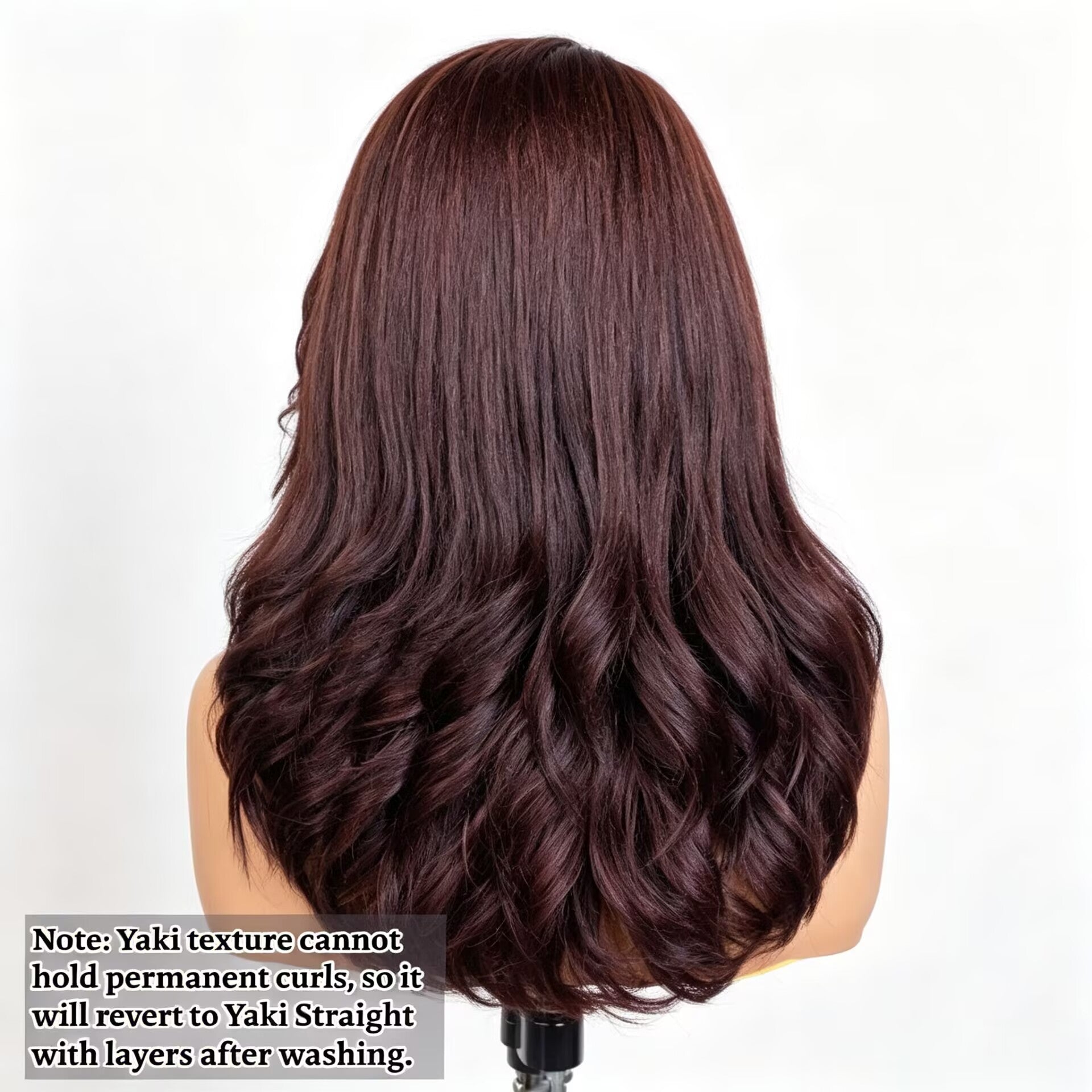 Zlike 250% Density Layered Yaki Wave in 99J Burgundy Glueless Human Hair Lace Wigs