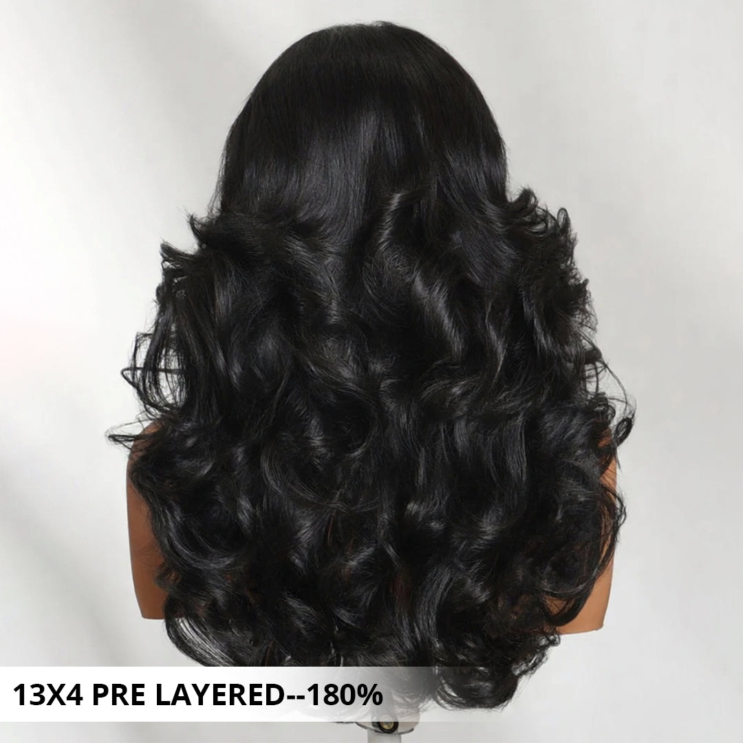Glueless 13x4 lace frontal wig with adjustable elastic drawstring