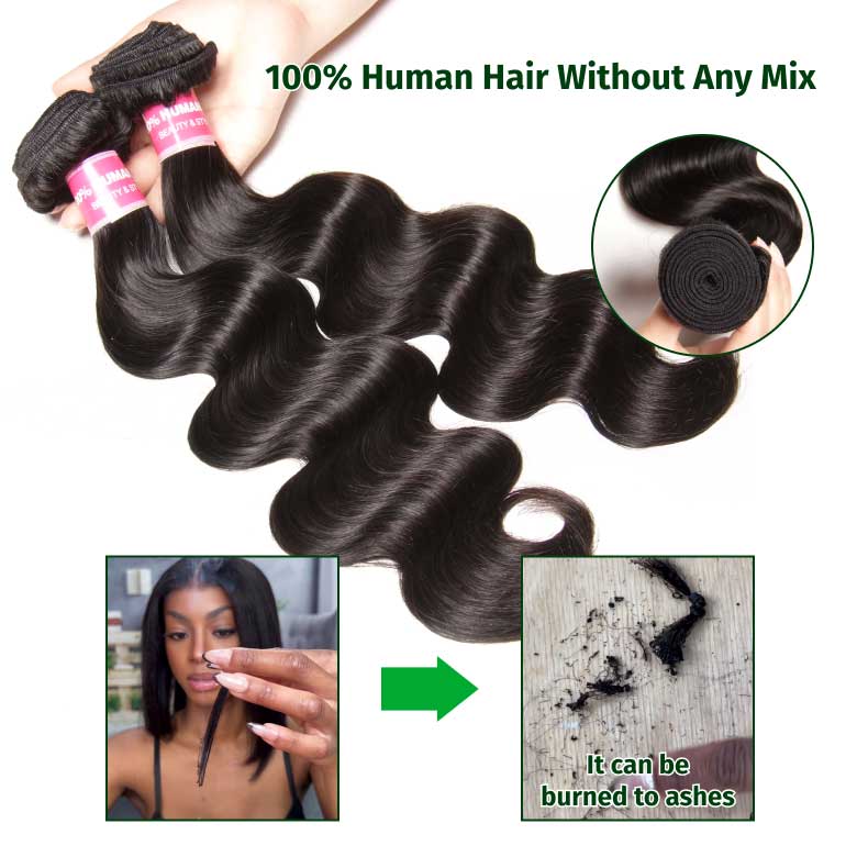 Body Wave Hair 3 Bundles With 13x4 Lace Frontal Unprocessed Human Virgin Hair-Zlike