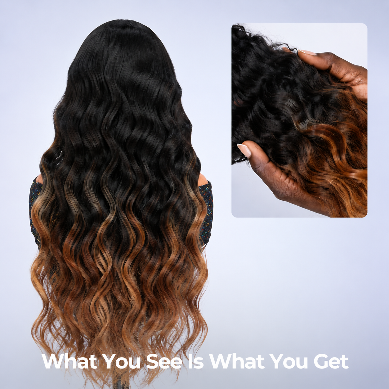 Honey blonde ombre highlight color human hair wig with dimensional blonde tones