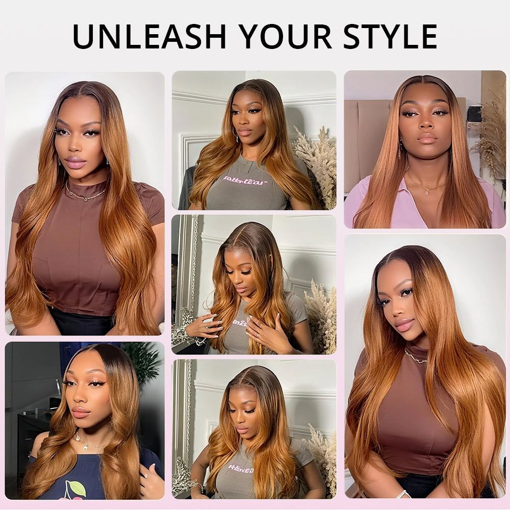 Honeyed Bliss Color Wigs M Hairline 13x6 Lace Front Wigs 100% Human Hair With Widow's Peak