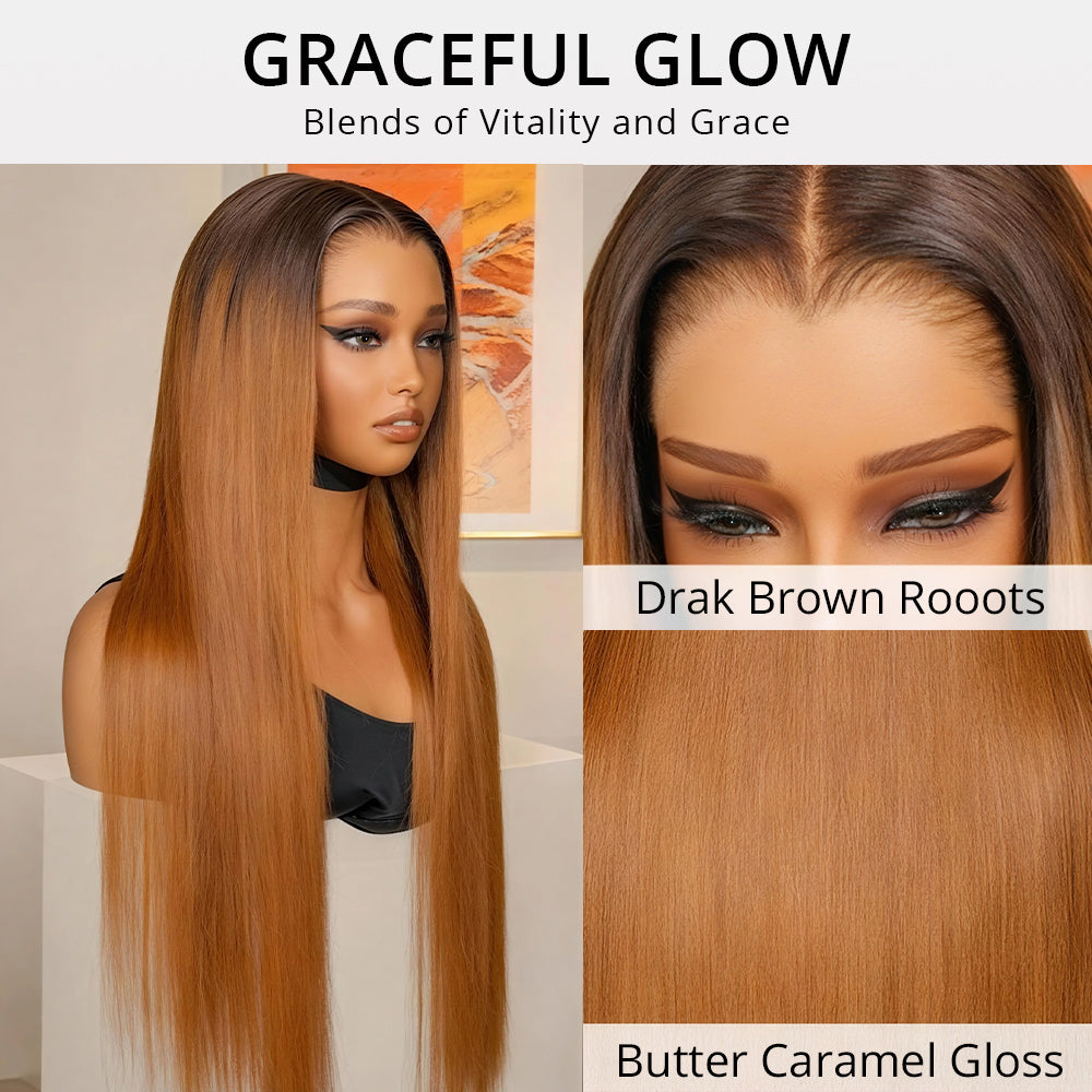 Honeyed Bliss Color Wigs M Hairline 13x6 Lace Front Wigs 100% Human Hair With Widow's Peak
