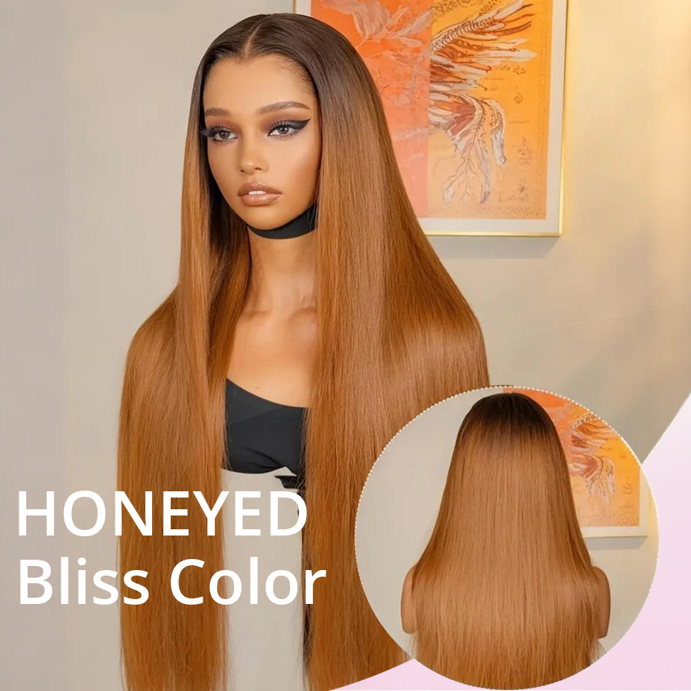 Honeyed Bliss Color Wigs M Hairline 13x6 Lace Front Wigs 100% Human Hair With Widow's Peak